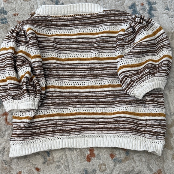 House of Harlow 1960 Crochet Knit crop Striped Button-Up Knit Cardigan Sz.S/M - Picture 10 of 14